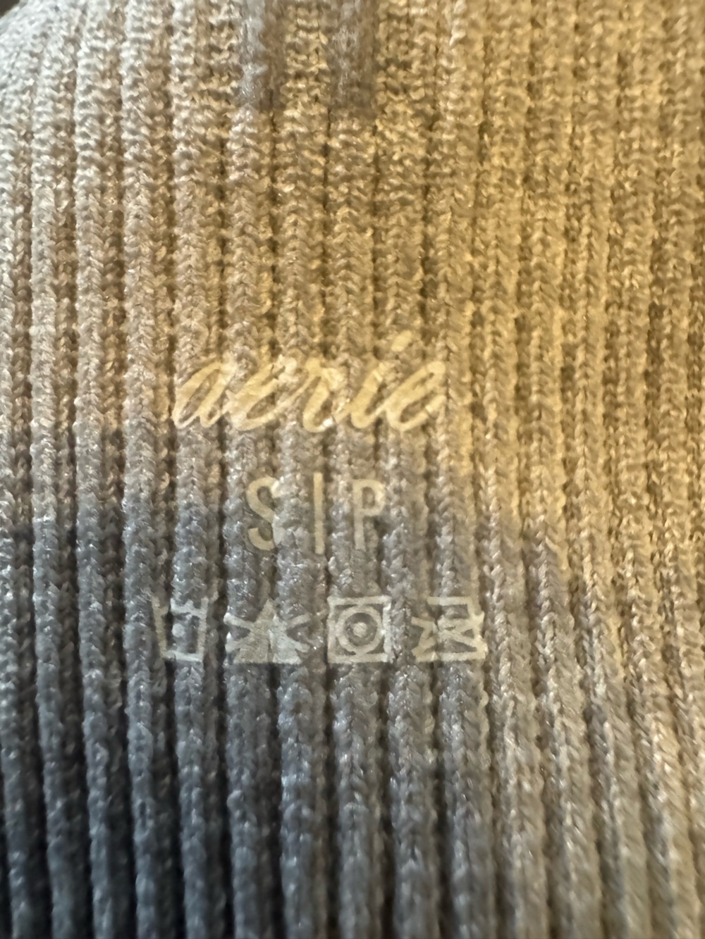 aerie Ribbed Ring-Front Cropped Top — Gray - Picture 3 of 3